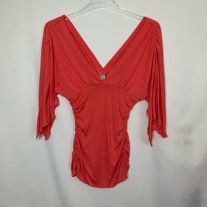 EUC Boston Proper ruched top kimono sleeve